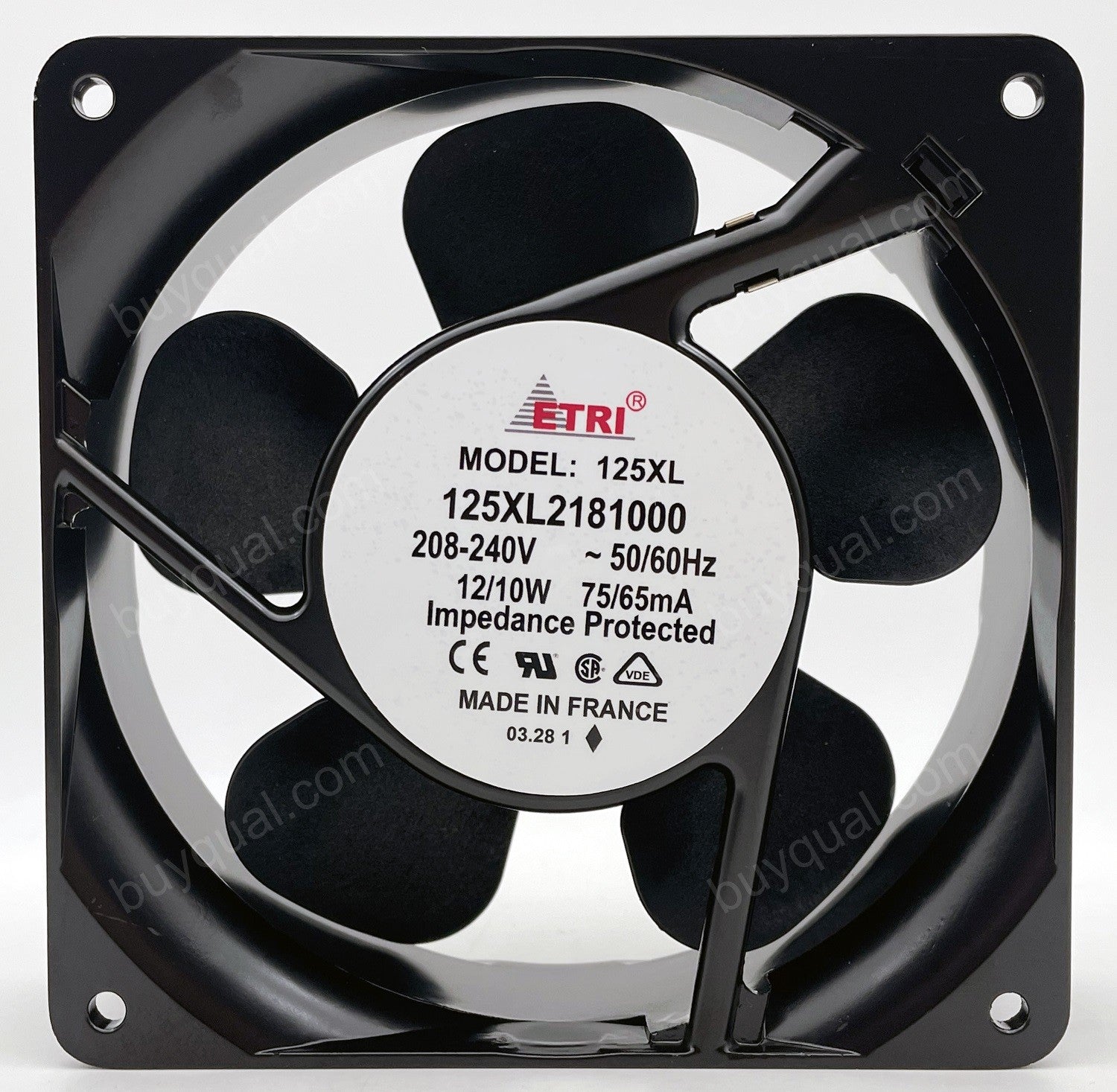 ETRI 125XL2181000 208/240V 75/65mA 12/10W Cooling Fan - New ETRI 125XL2181000 208/240V 75/65mA 12/10W Cooling Fan - New